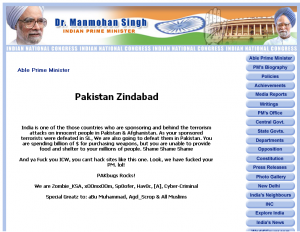 Manmohansingh.org Hacked Page