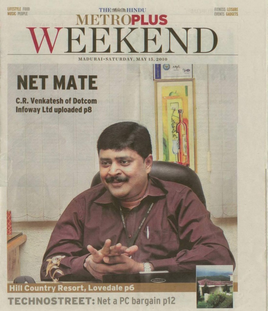 Dot Com Infoway's CEO on The Weekend front page 