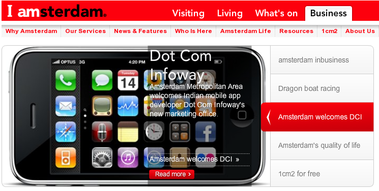 Dot com Infoway featured in Iamsterdam.com