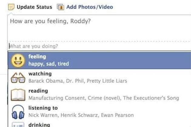 Facebook lets users post emoticons in status messages