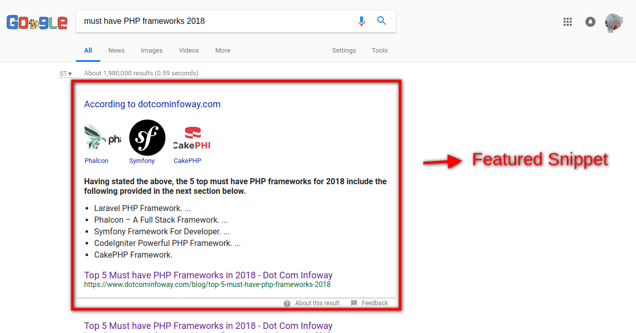 featured snippet