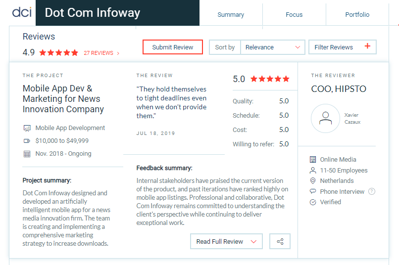 dot com infoway reviews