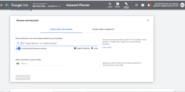 google ads keyword planner