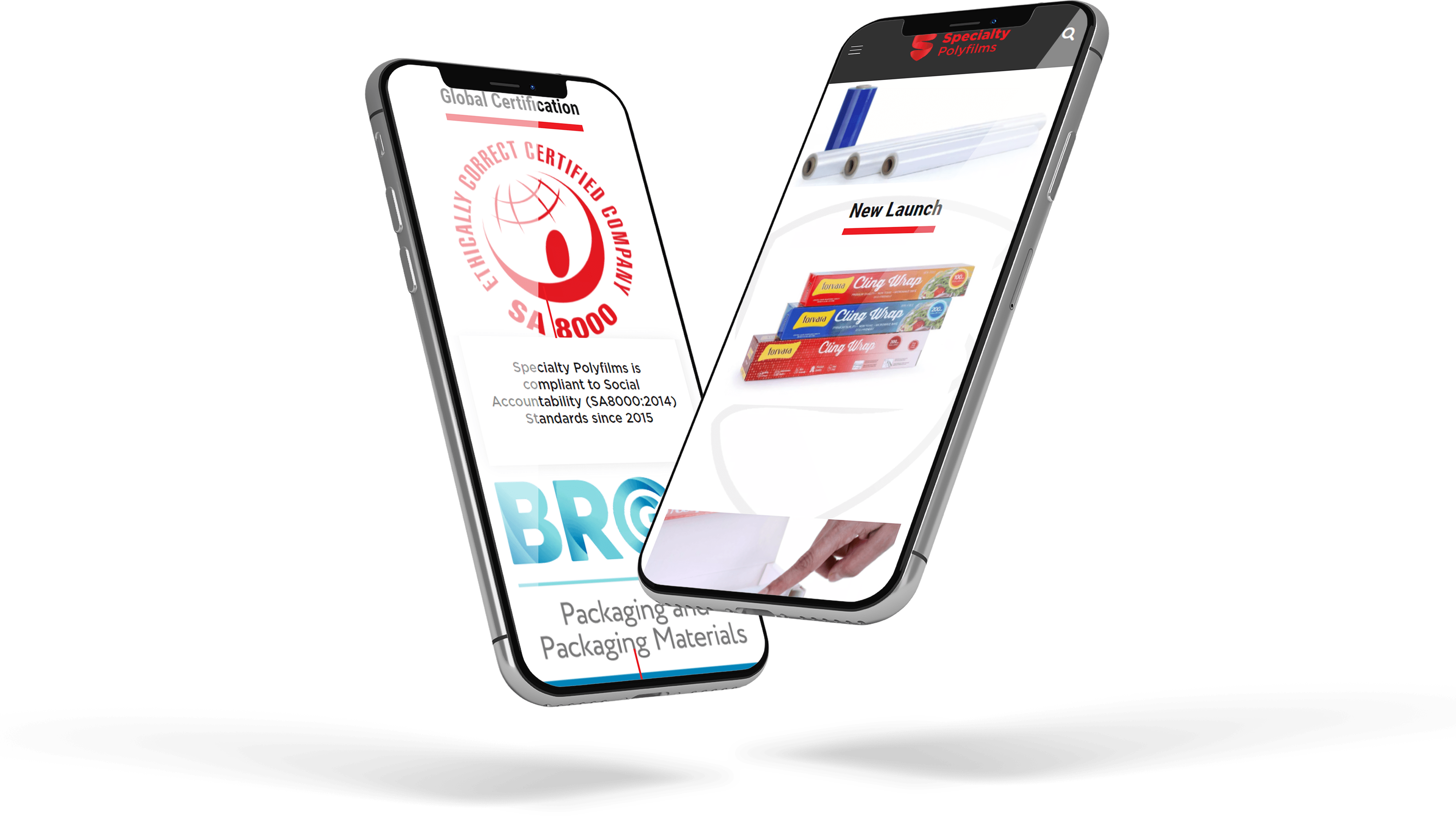 mockup mobile view specialty polyfims